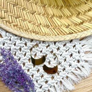 Gold Crescent Hoop Earrings